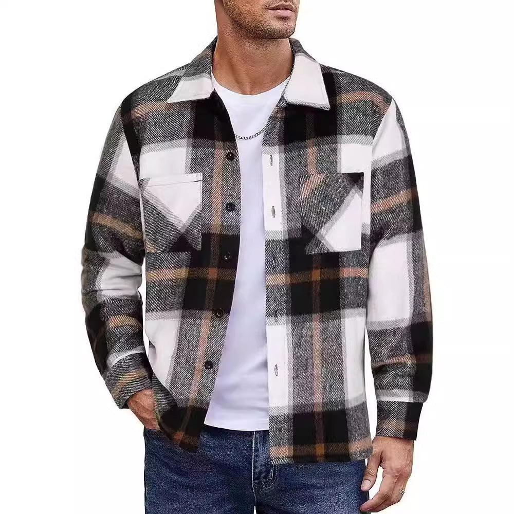 Herren lässige Karomuster Hemdjacke Echoarchiv
