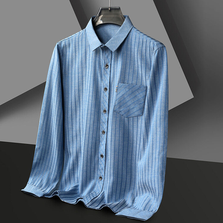 Herren stilvolles Slim-Fit Langarmhemd mit strukturiertem Design Echoarchiv