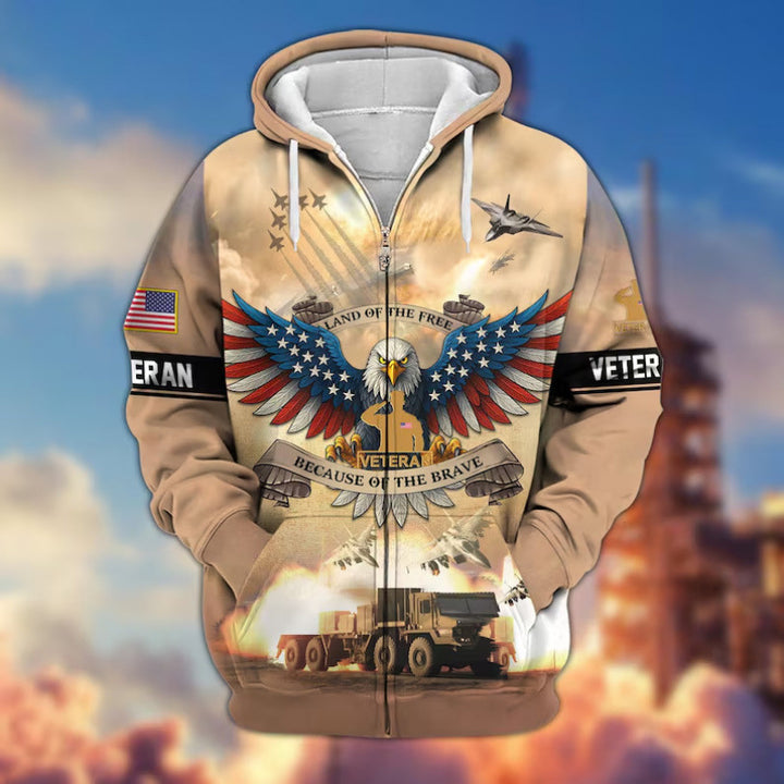 Herren Kapuzensweater mit amerikanischem Veteranenmotiv Echoarchiv