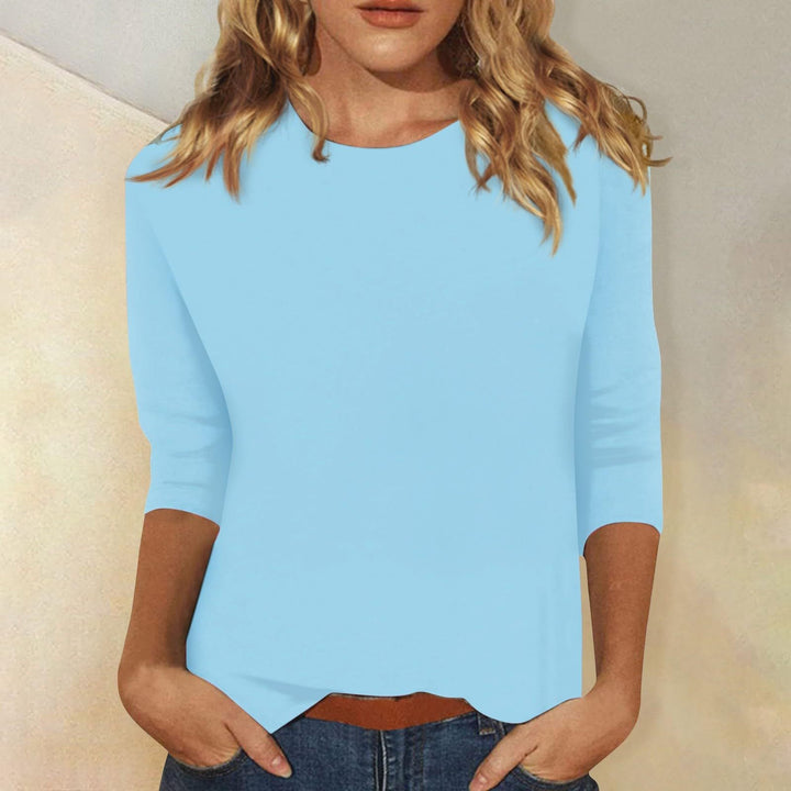 Damen Lockeres Baumwollshirt mit 3/4-Ärmeln Echoarchiv