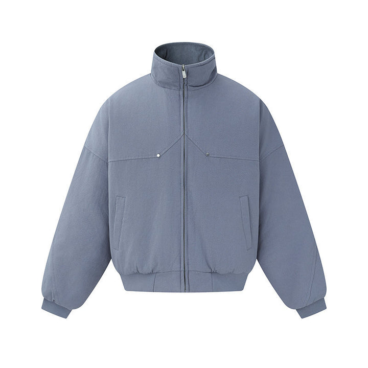 Unisex Boxy-wattierte Kurzjacke mit hochgeschlossenem Stehkragen und minimalistischer Nahtführung Echoarchiv