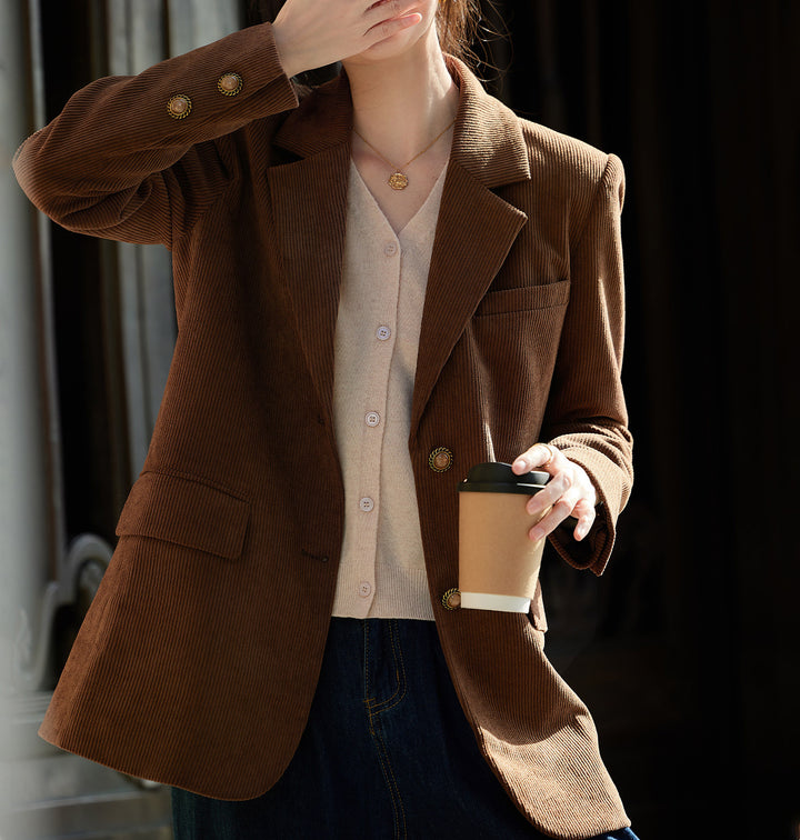 Damen modischer Cordblazer Echoarchiv