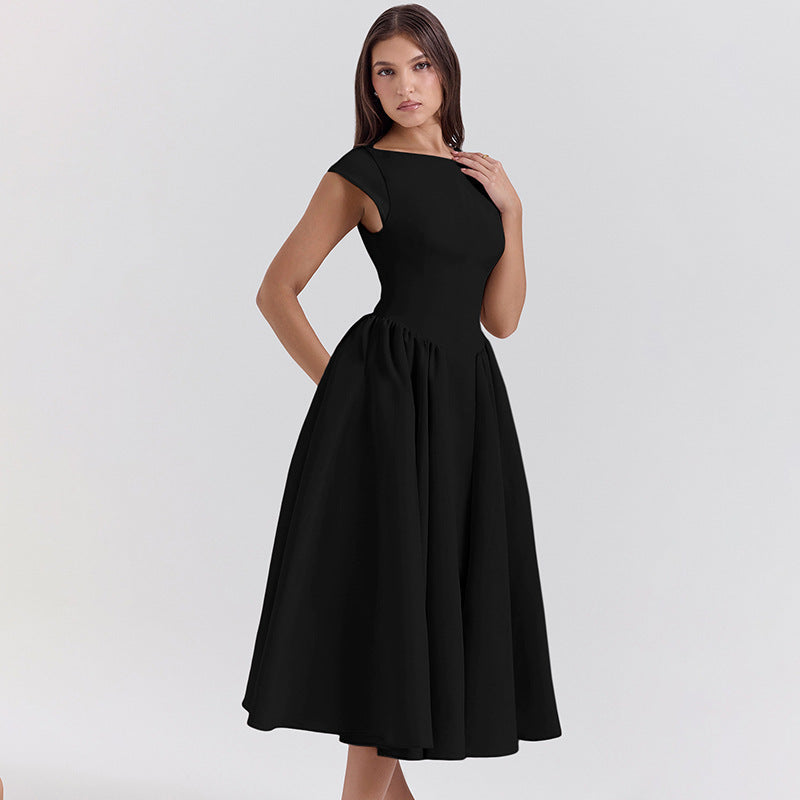 Damen Midi-Kleid mit elegantem A-Linien-Schnitt und raffinierten Falten Echo Archiv