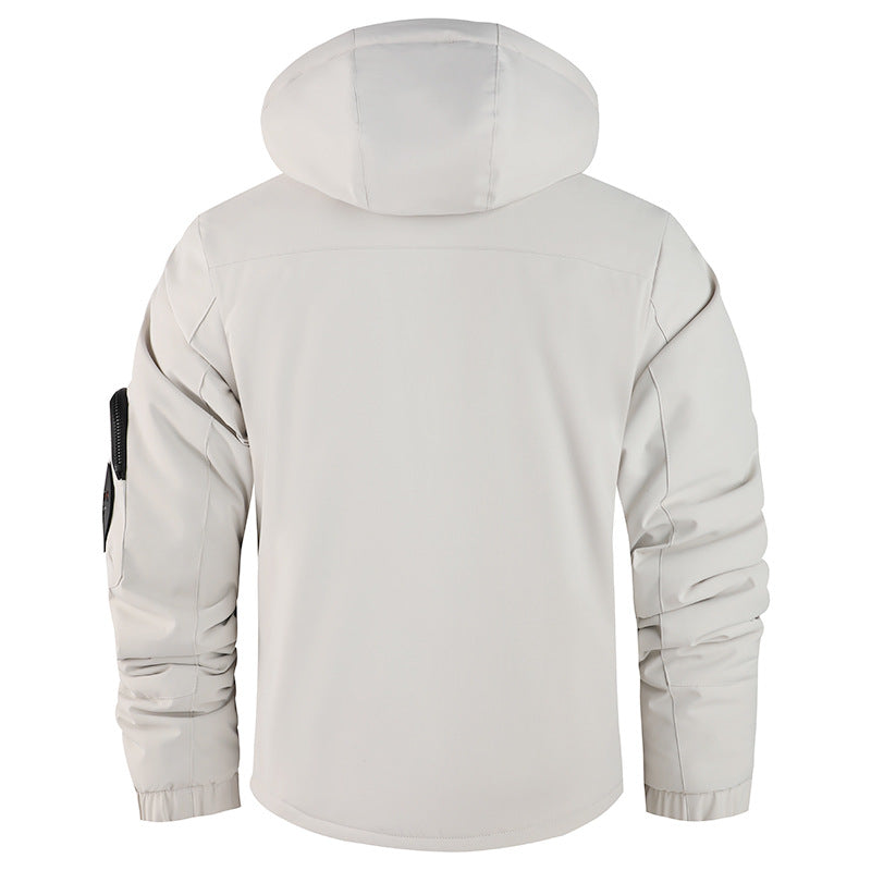 Herren nan winddichte gefütterte Fieldjacke mit Kapuze und multifunktionalen Reißverschlusstaschen Echo Archiv