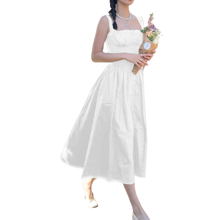 Damen Maxi-Kleid mit knöpfbarem Oberteil und schwingendem Rock Echo Archiv