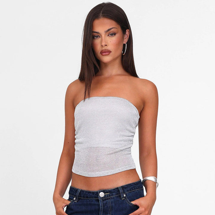 Damen Bandeau-Top aus hochwertigem, elastischem Material mit feiner Struktur Echo Archiv