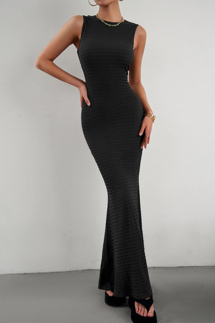 Damen figurbetontes Maxikleid mit elegantem strukturiertem Obermaterial Echo Archiv