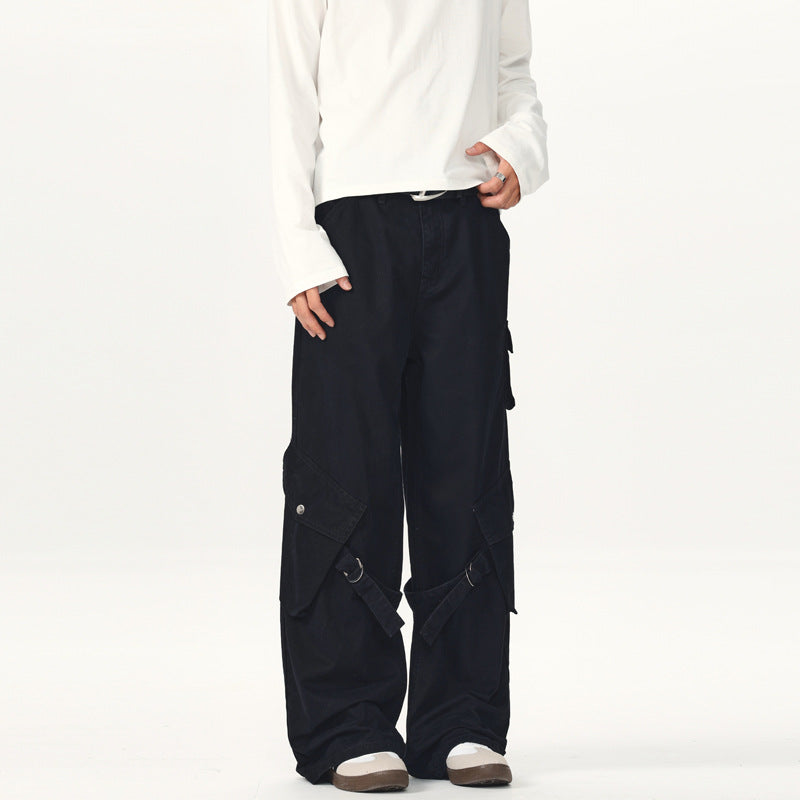 Herren Ultraweite Canvas-Cargohose mit D-Ring-Gurtsystem und multiplen Pattentaschen Echo Archiv