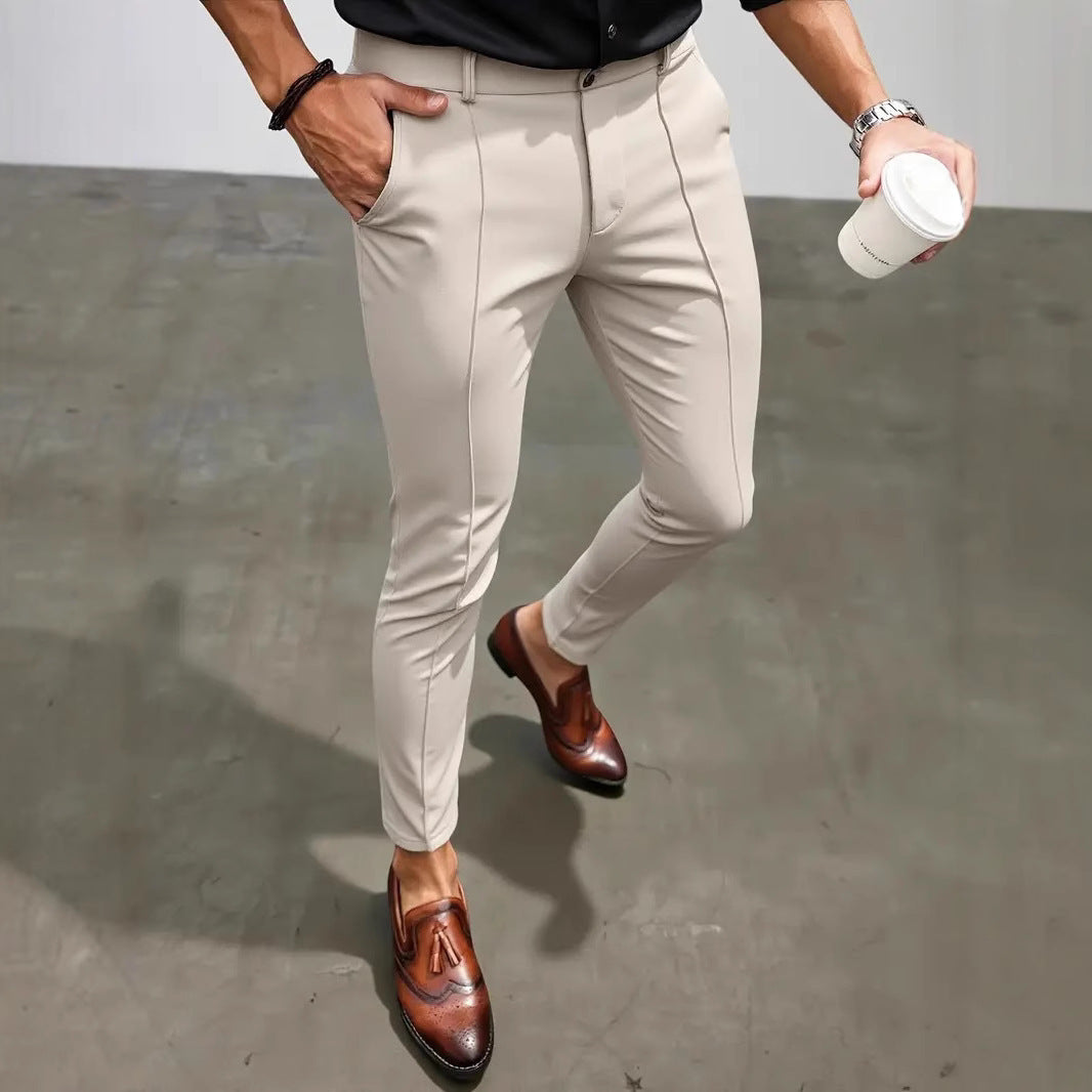 Herren Elegante Slim-Fit Anzughose aus hochwertigem Stretch-Material Echoarchiv