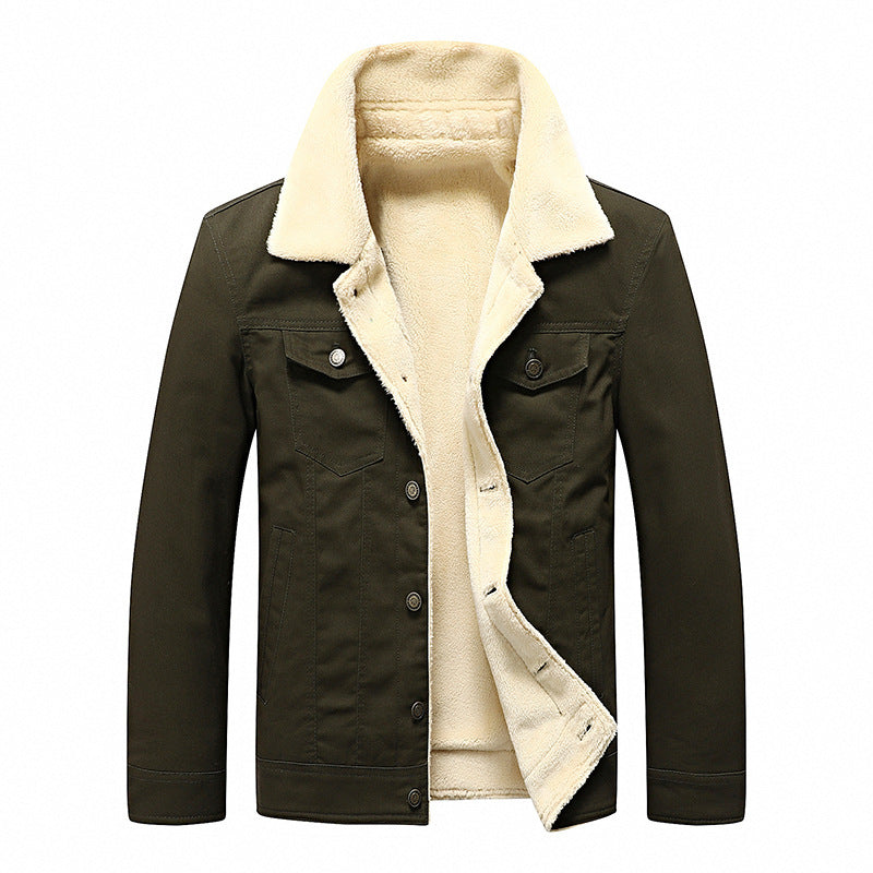 Herren Thermo-gefütterte Truckerjacke aus Baumwollcanvas mit komplettem Sherpa‑Innenfutter Echo Archiv