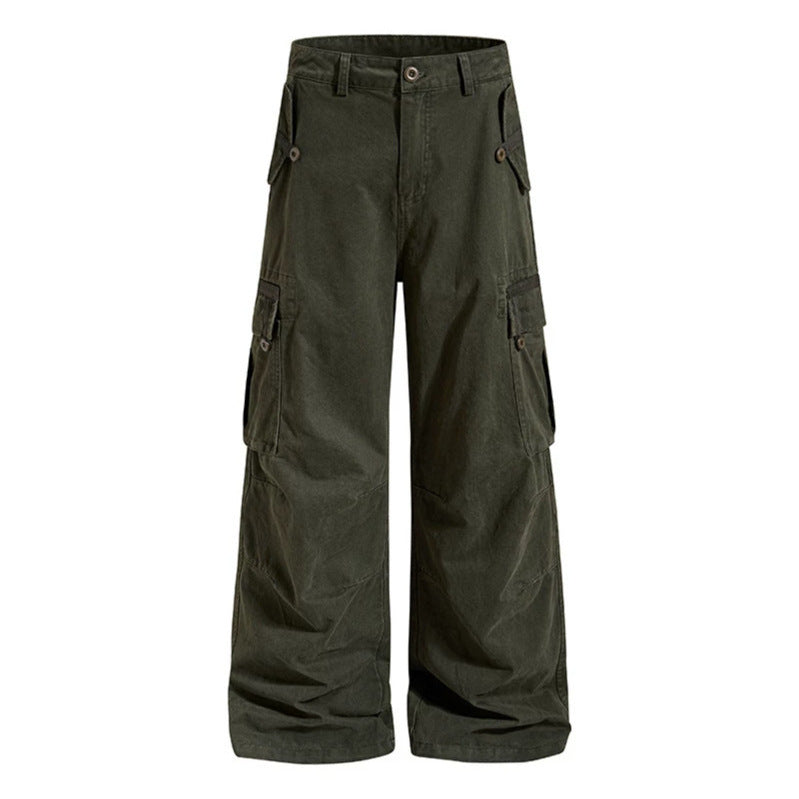 Damen Weite Cargo-Culottehose mit hoher Taille und Multi-Taschen Echoarchiv