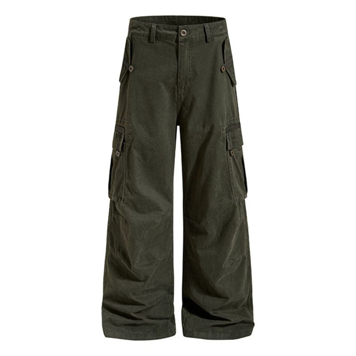 Damen Weite Cargo-Culottehose mit hoher Taille und Multi-Taschen Echoarchiv
