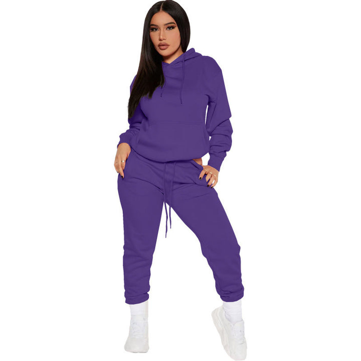 Damen zweiteiliges Lounge-Set mit Kapuzenpullover und High-Waist Jogginghose aus weichem French Terry – Avérine