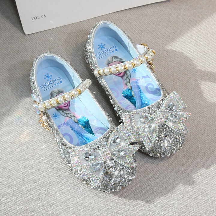 Mädchen Glitzernde Ballerinas mit perlenbesetztem Riemen Echo Archiv