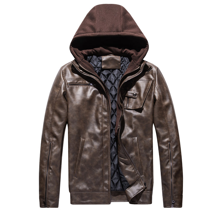 Herren Lederjacke mit herausnehmbarem Kapuzenfutter Echoarchiv