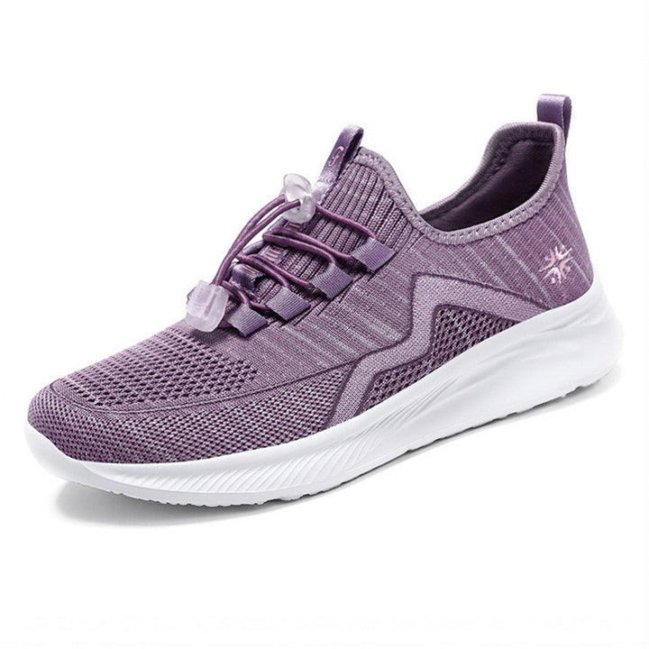 Damen nan gestrickte Slip-On-Sneaker mit elastischer Schnürung, gepolsterter Innenfütterung und dämpfender Profilsohle Echo Archiv