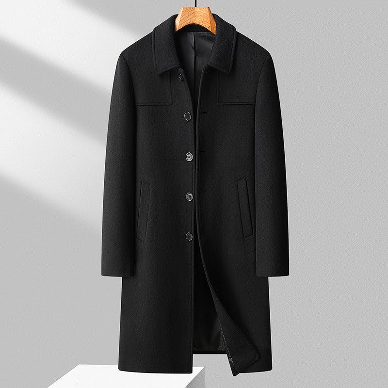 Herren Langer einreihiger Wollmantel mit schlanker Silhouette Echo Archiv
