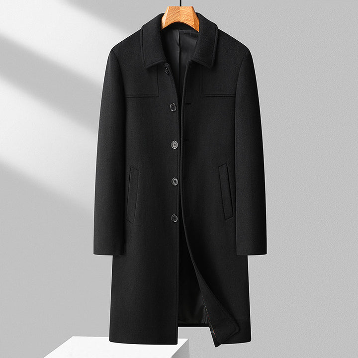Herren Langer einreihiger Wollmantel mit schlanker Silhouette Echo Archiv
