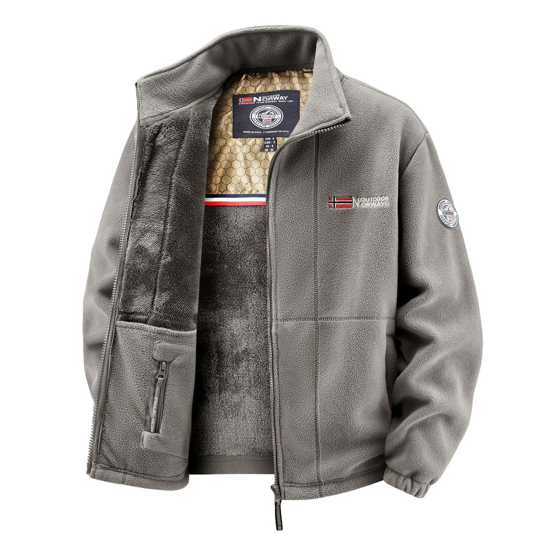 Herren Thermo-Fleecejacke mit Teddy-Innenfutter und Stehkragen Echo Archiv