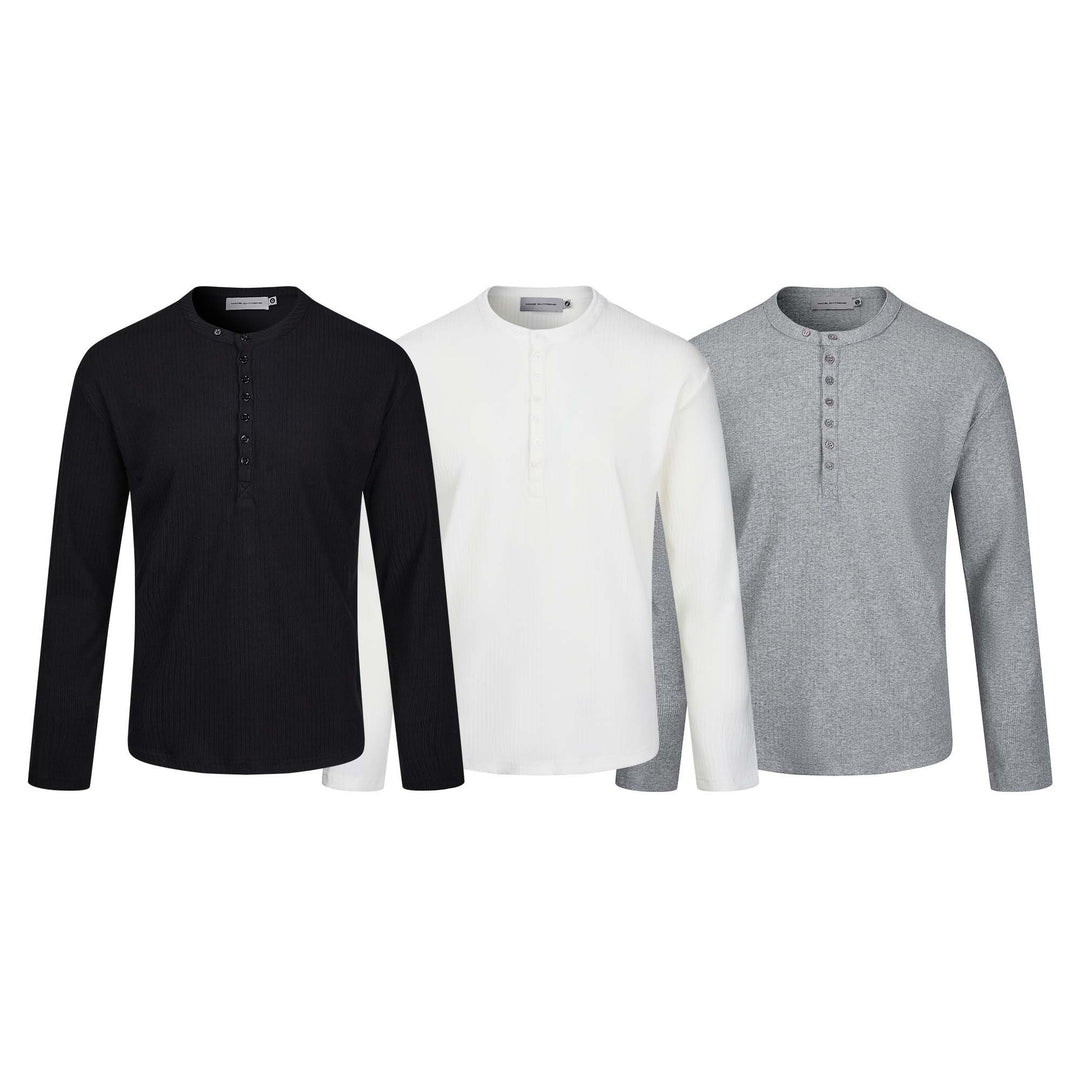 Herren Thermo-Waffelshirt mit Henley-Knopfleiste Echoarchiv