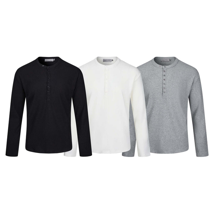 Herren Thermo-Waffelshirt mit Henley-Knopfleiste Echoarchiv