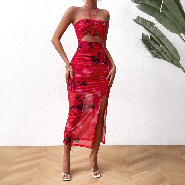 Damen Midikleid mit Cut-Outs, Neckholder und seitlichem Beinschlitz Echo Archiv