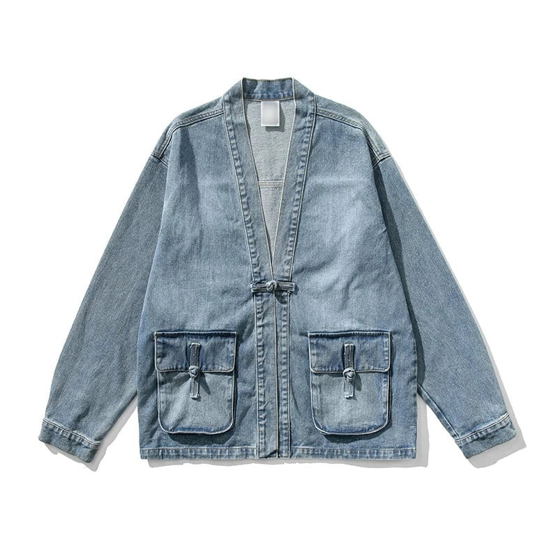 Damen Modische Denim Jacke mit Taschen – Denévia