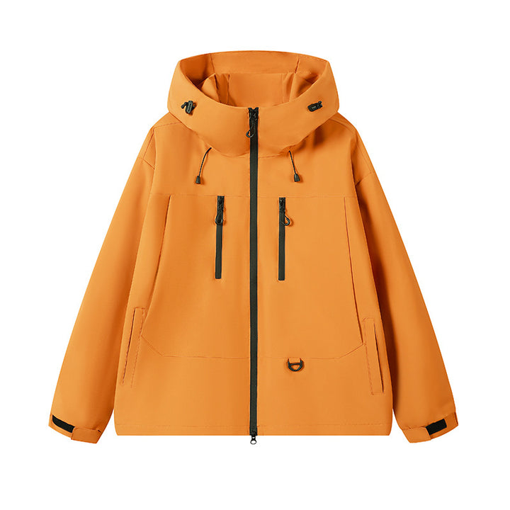 Herren Technische wasserabweisende Kapuzen‑Übergangsjacke mit getapten Reißverschlüssen & Utility‑Taschen Echoarchiv