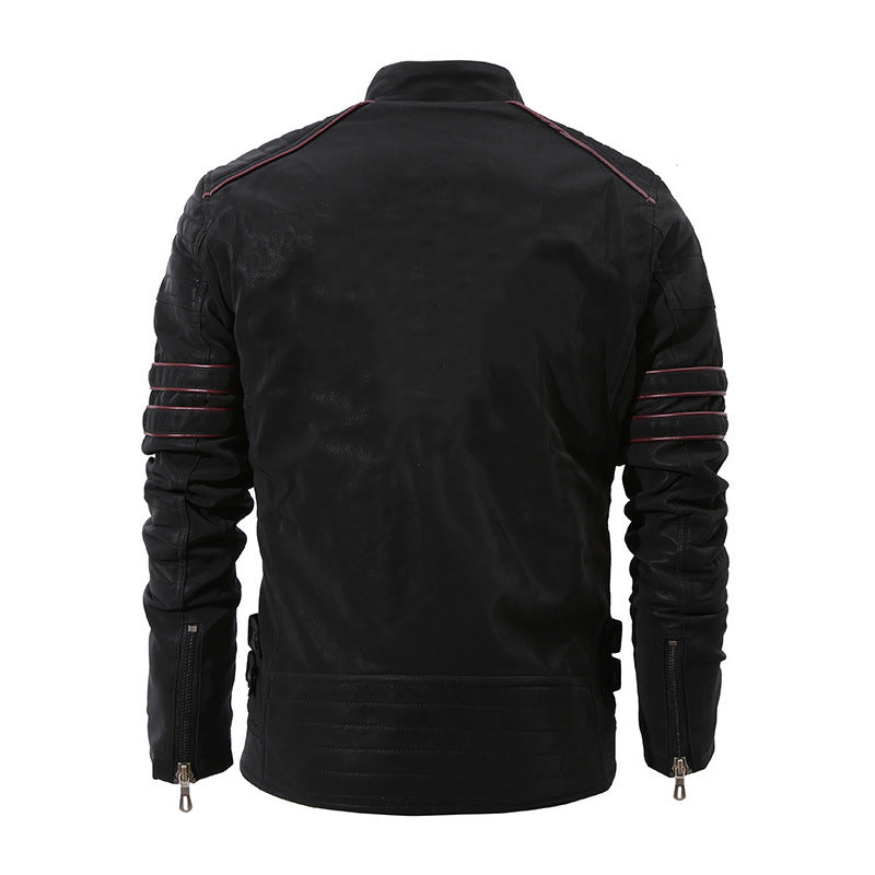 Herren sportliche Lederjacke mit gefüttertem Innenfutter Echoarchiv
