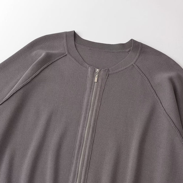 Damen Oversize Strick-Bomberjacke mit Raglanärmeln und Rippbündchen Echoarchiv