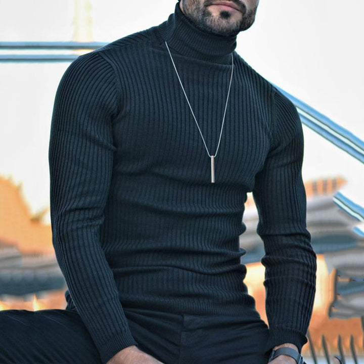 Herren Rollkragenpullover mit strukturierter Rippoptik Echoarchiv