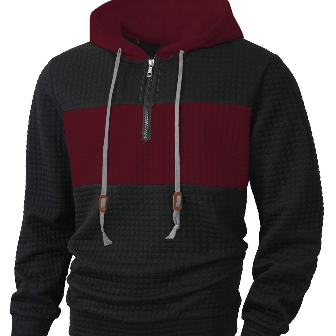 Herren Hoodie mit 1/4-Reißverschluss und strukturiertem Design Echoarchiv