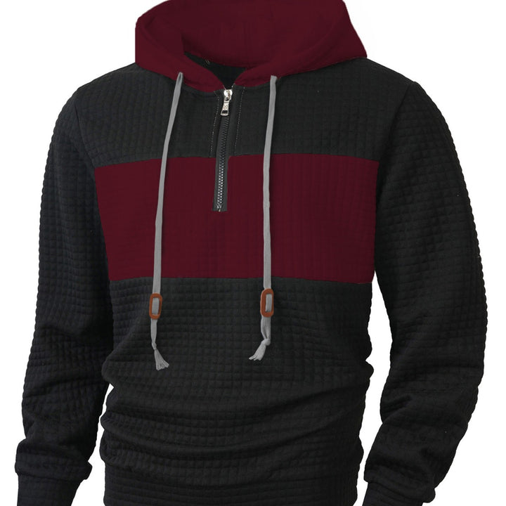 Herren Hoodie mit 1/4-Reißverschluss und strukturiertem Design Echoarchiv