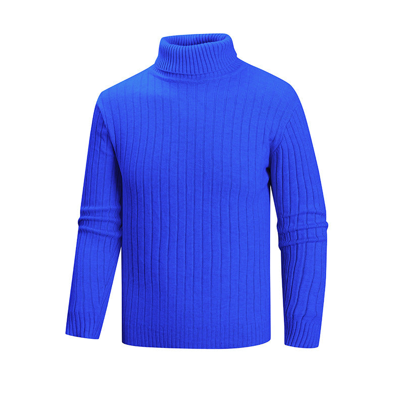 Herren eleganter Pullover mit hohem Kragen und feiner Rippenstruktur Echoarchiv