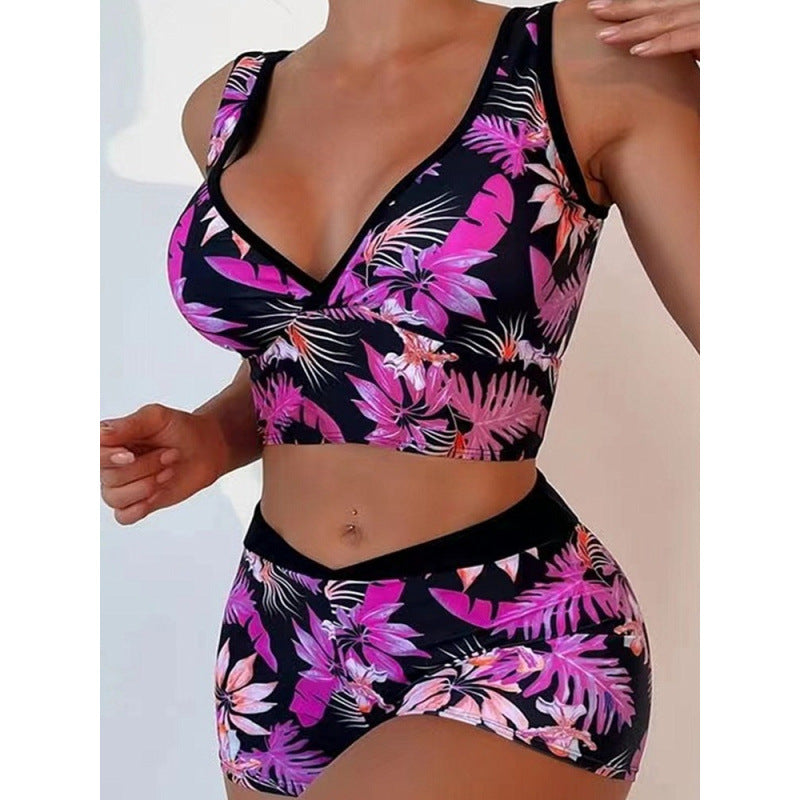 Damen Sport-Bikini-Set mit hoch geschnittenem Oberteil und bequemem Shorts Echo Archiv