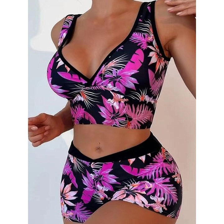 Damen Sport-Bikini-Set mit hoch geschnittenem Oberteil und bequemem Shorts Echo Archiv