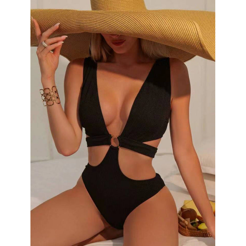 Damen Cut-Out Badeanzug mit elegantem Wickeldetail Echo Archiv