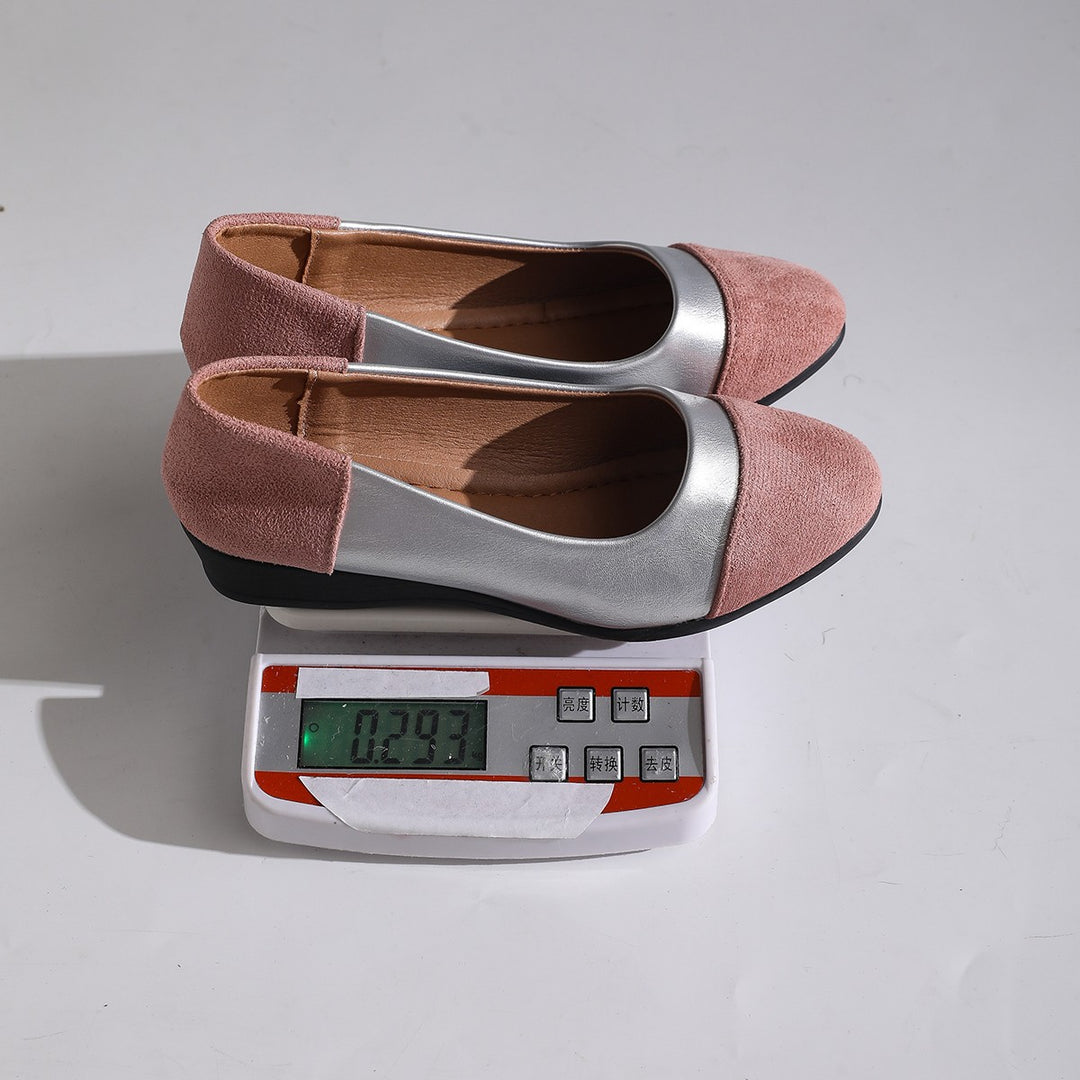 Damen Komfort-Ballerinas mit leichtem Keilabsatz, Materialmix und gepolstertem Fußbett – Lioré
