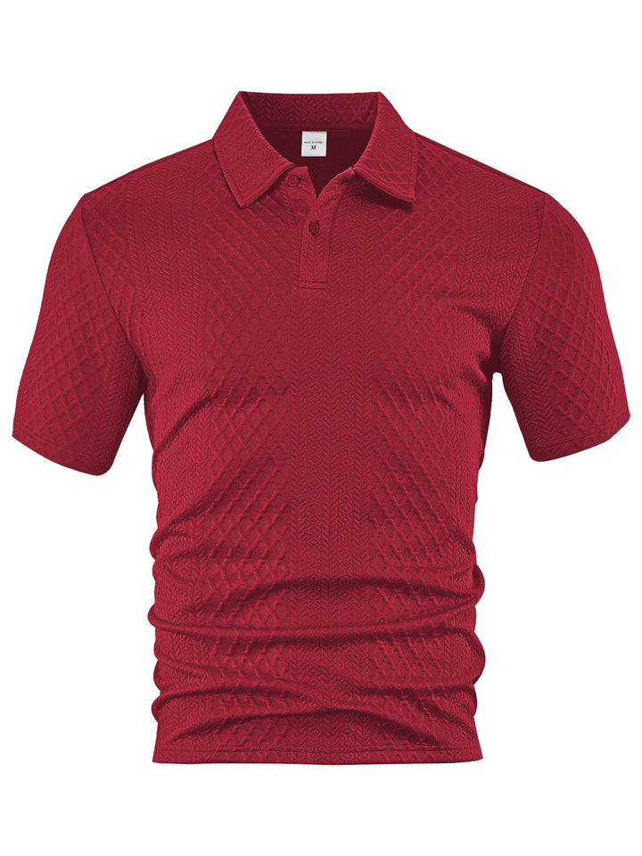 Herren kurzärmeliges Polohemd mit strukturiertem Design Echoarchiv