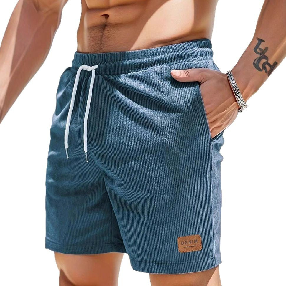 Herren lässige Denim-Shorts mit elastischem Bund und Seitentaschen Echoarchiv