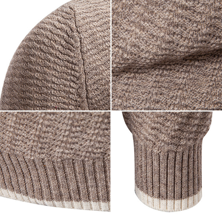 Herren modischer Strickpullover mit strukturiertem Rippmuster Echoarchiv