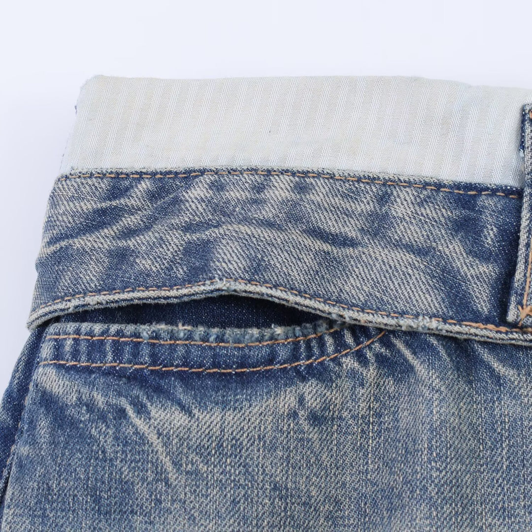 Damen Weitgeschnittene Destroyed-Jeans mit tiefer Leibhöhe und geradem Bein Echoarchiv