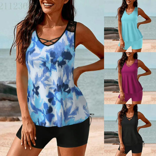 Damen Sportlicher Tankini mit Shorts Echo Archiv