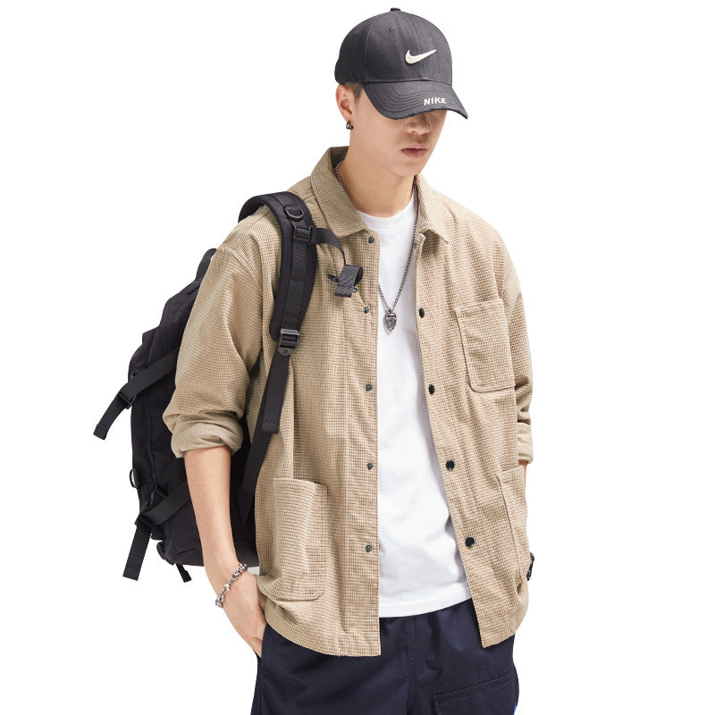 Herren Kord-Workwear-Überhemd mit Brust- und Eingrifftaschen Echoarchiv