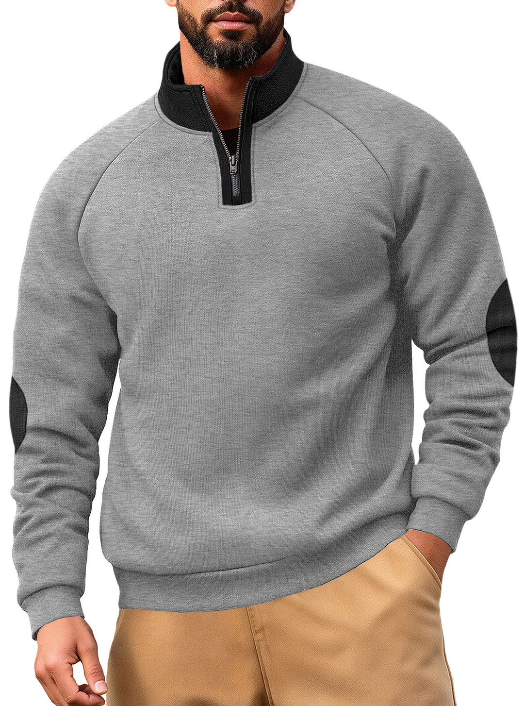 Herren Fleece-Kapuzenpullover mit innovativem Reißverschluss und Kontrastdetails Echoarchiv