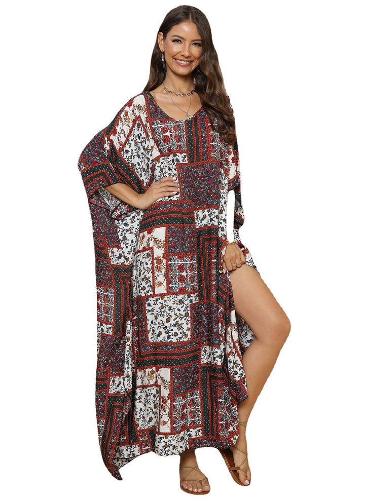 Damen lässiges Maxikleid im Patchwork-Design Echo Archiv