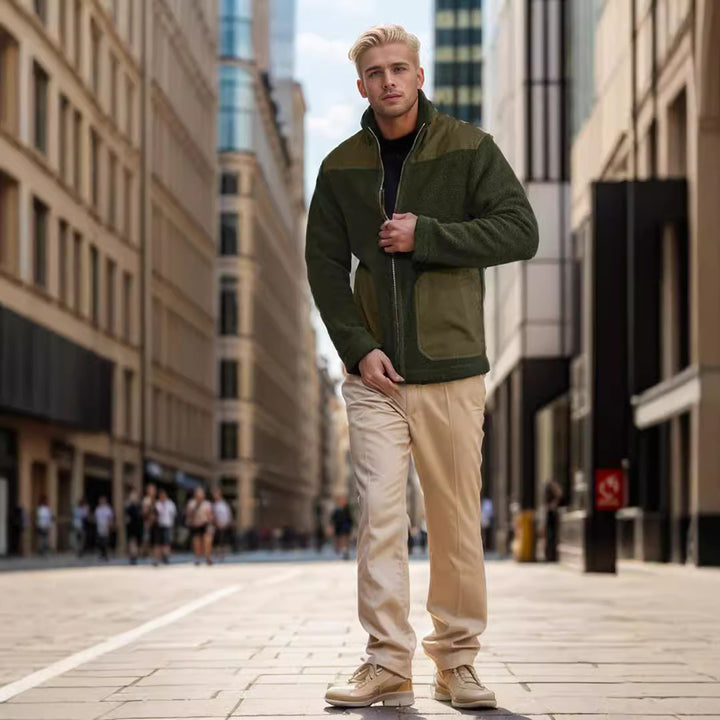 Herren kuschelige Fleecejacke mit raffinierten Taschen Echoarchiv
