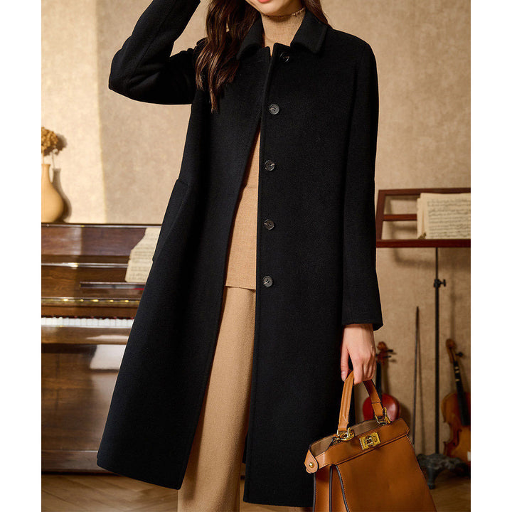 Damen Eleganter und stilvoller Wollmantel Echoarchiv