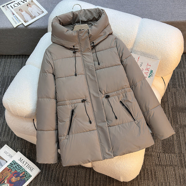 Damen Boxy‑Pufferjacke mit wattierter Isolierung, Steh‑Kapuze und Kordelzügen Echo Archiv