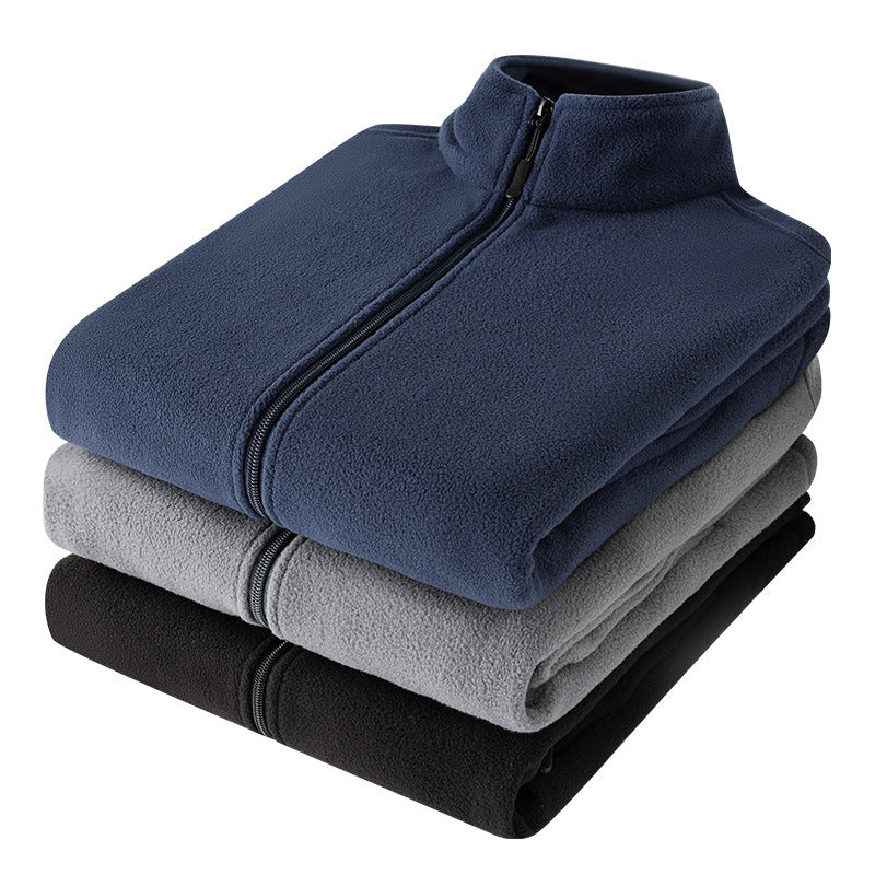 Herren Microfleece Outdoorjacke mit Stehkragen und durchgehendem Reißverschluss Echoarchiv
